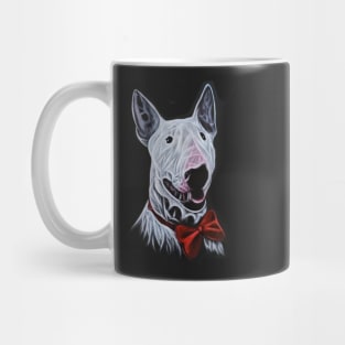 Bull Terrier With Red Bow Tie Acrylic Painting Portrait Mug